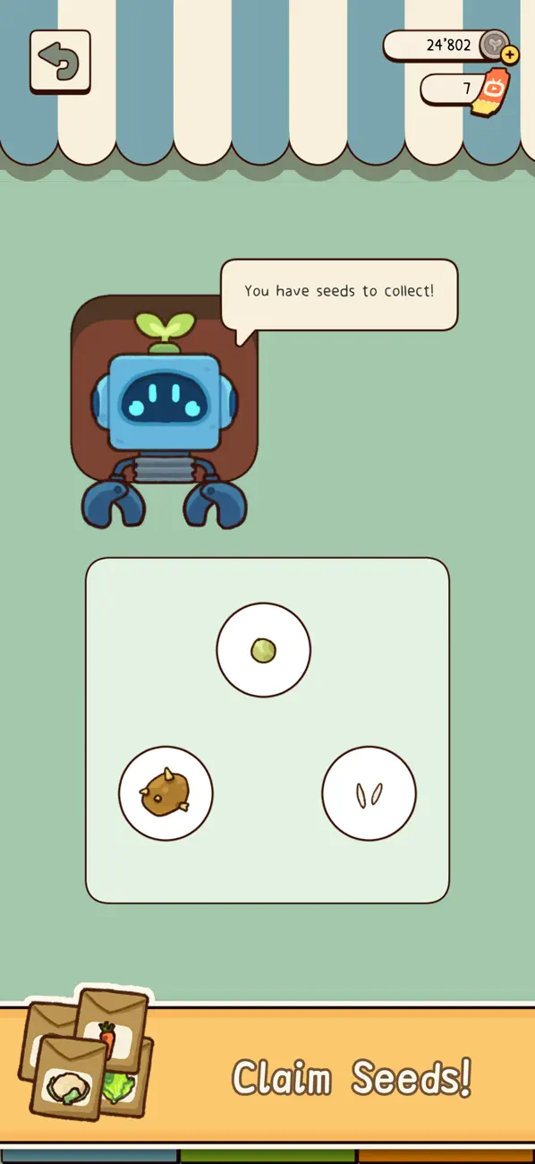 Organic Veggie seed collection screenshot from the App Store listing